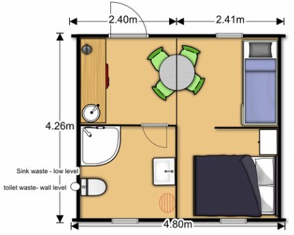 Camping pod with Bathroom